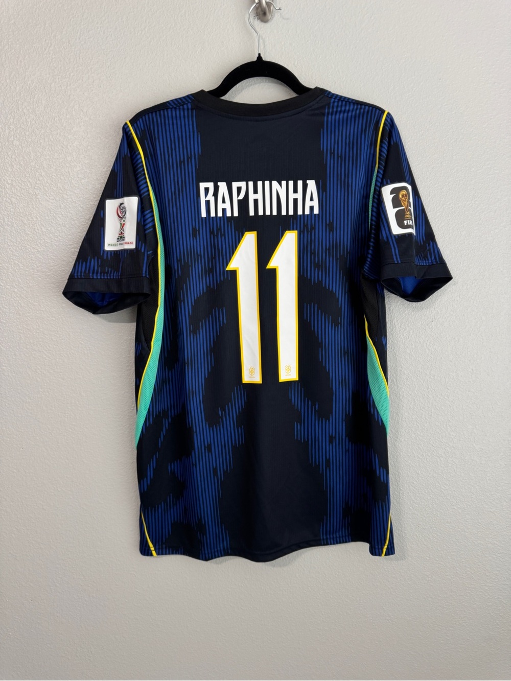 Brazil 2026 Raphinha World Cup away #11 Men’s Black & Blue Soccer Jersey